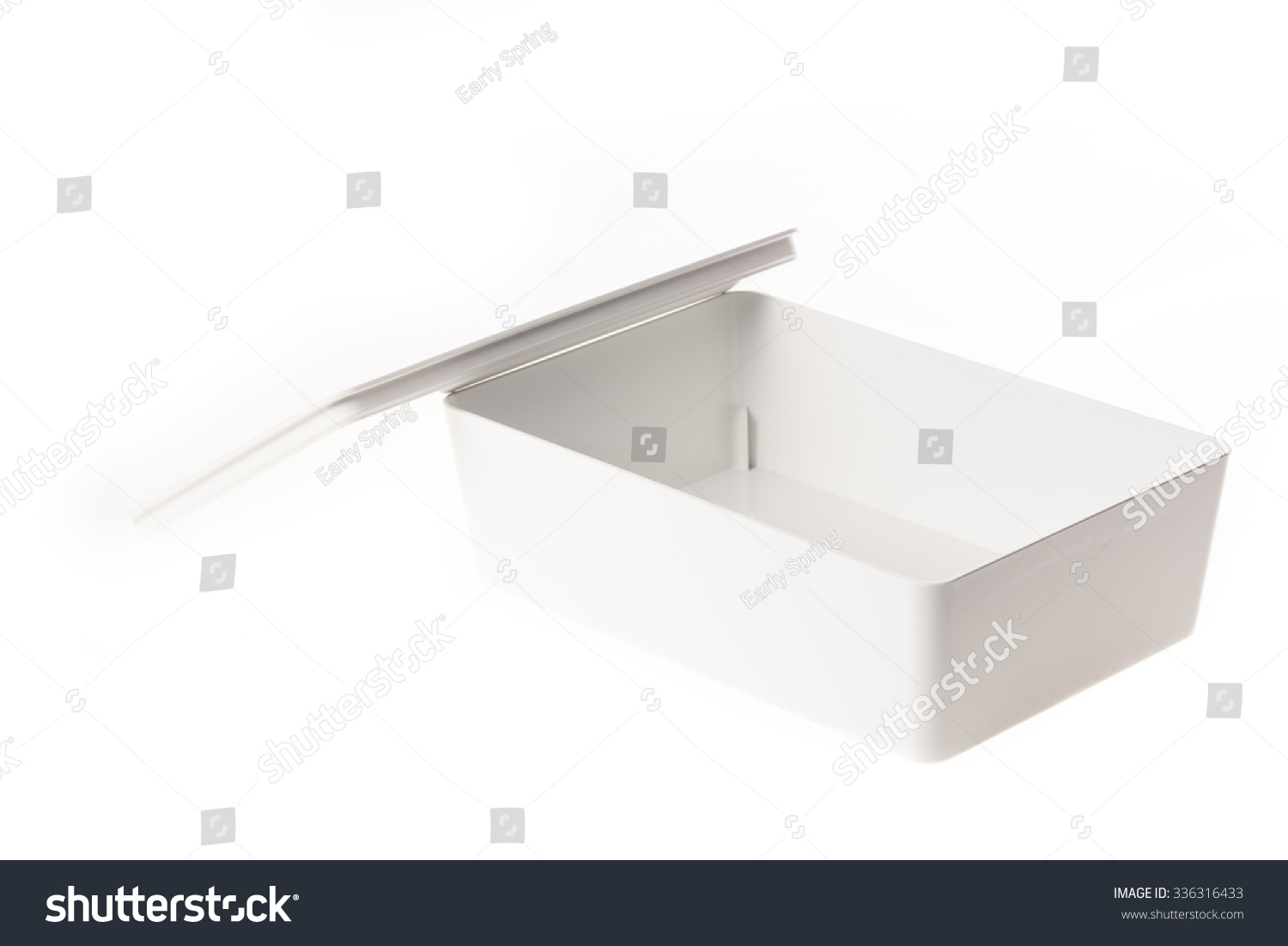 White Plastic Box Lid Emptyblink Container Stock Photo 336316433