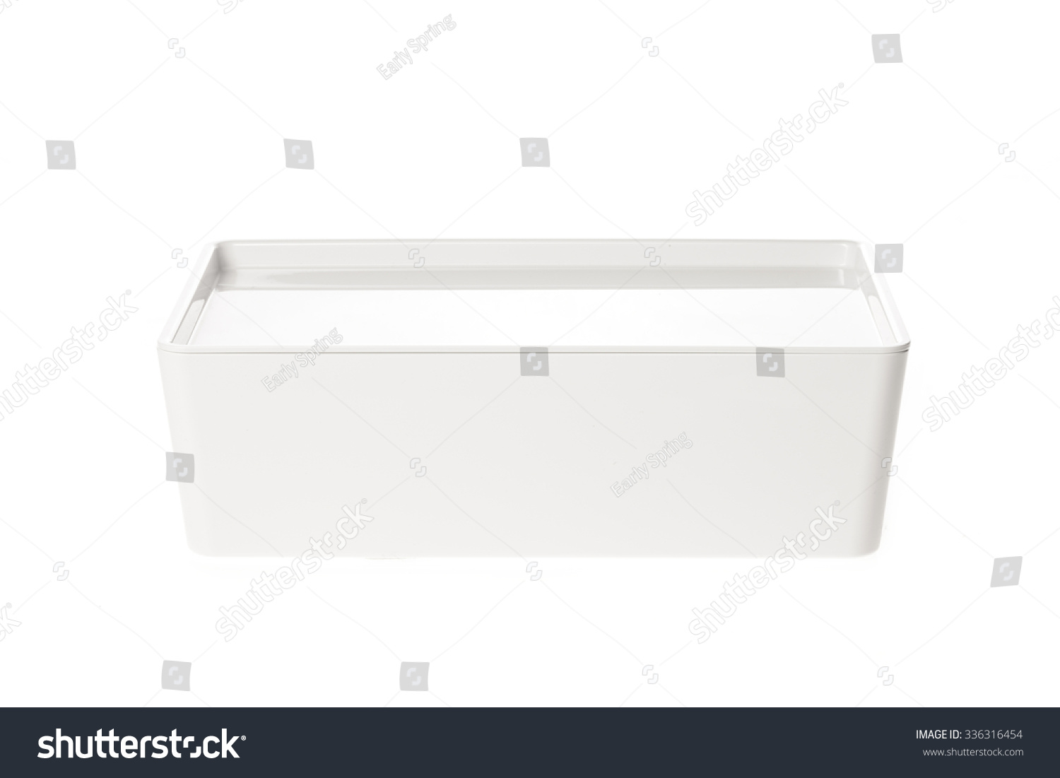 White Plastic Box Lid Emptyblink Container Stock Photo 336316454
