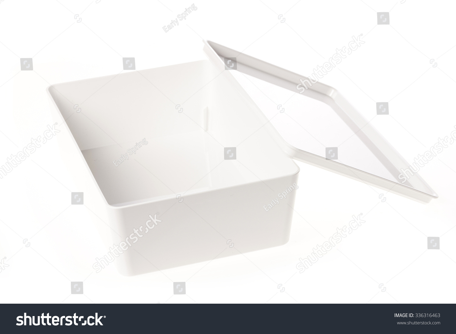 White Plastic Box Lid Emptyblink Container Stock Photo 336316463