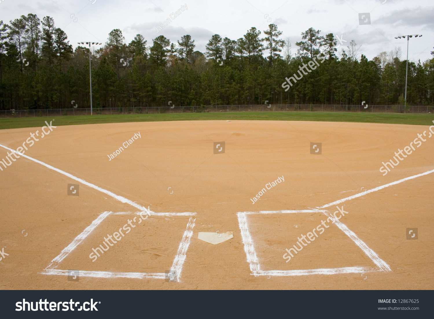 A Wide Shot Of An Empty Baseball Field. Stock Photo 12867625 : Shutterstock