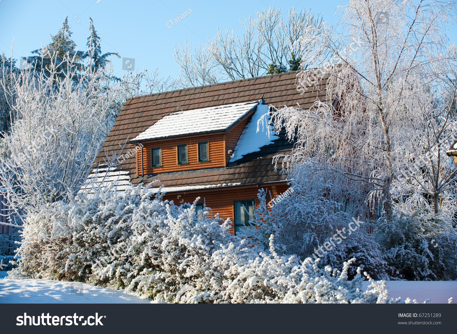 Winter Log Cabin On Beautiful Sunny Stock Photo Edit Now