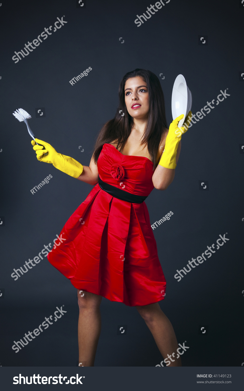 glamorous rubber gloves