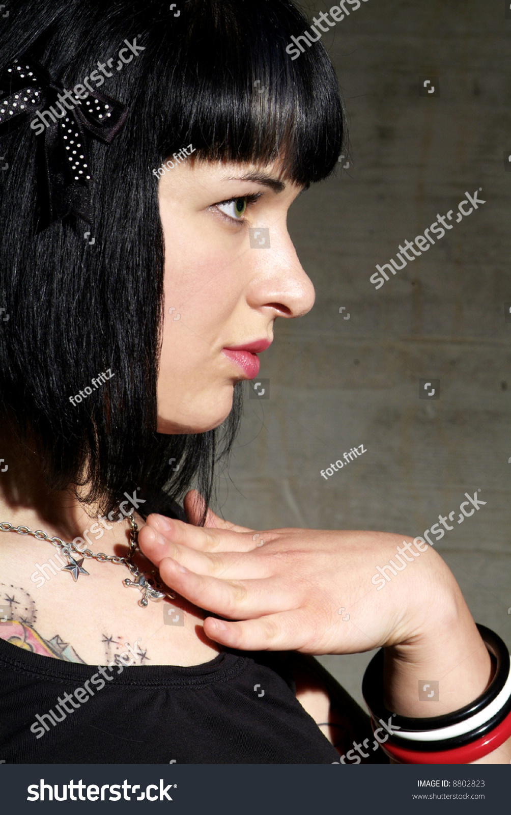 Woman Black Hair Tattoo Stock Photo 8802823 | Shutterstock