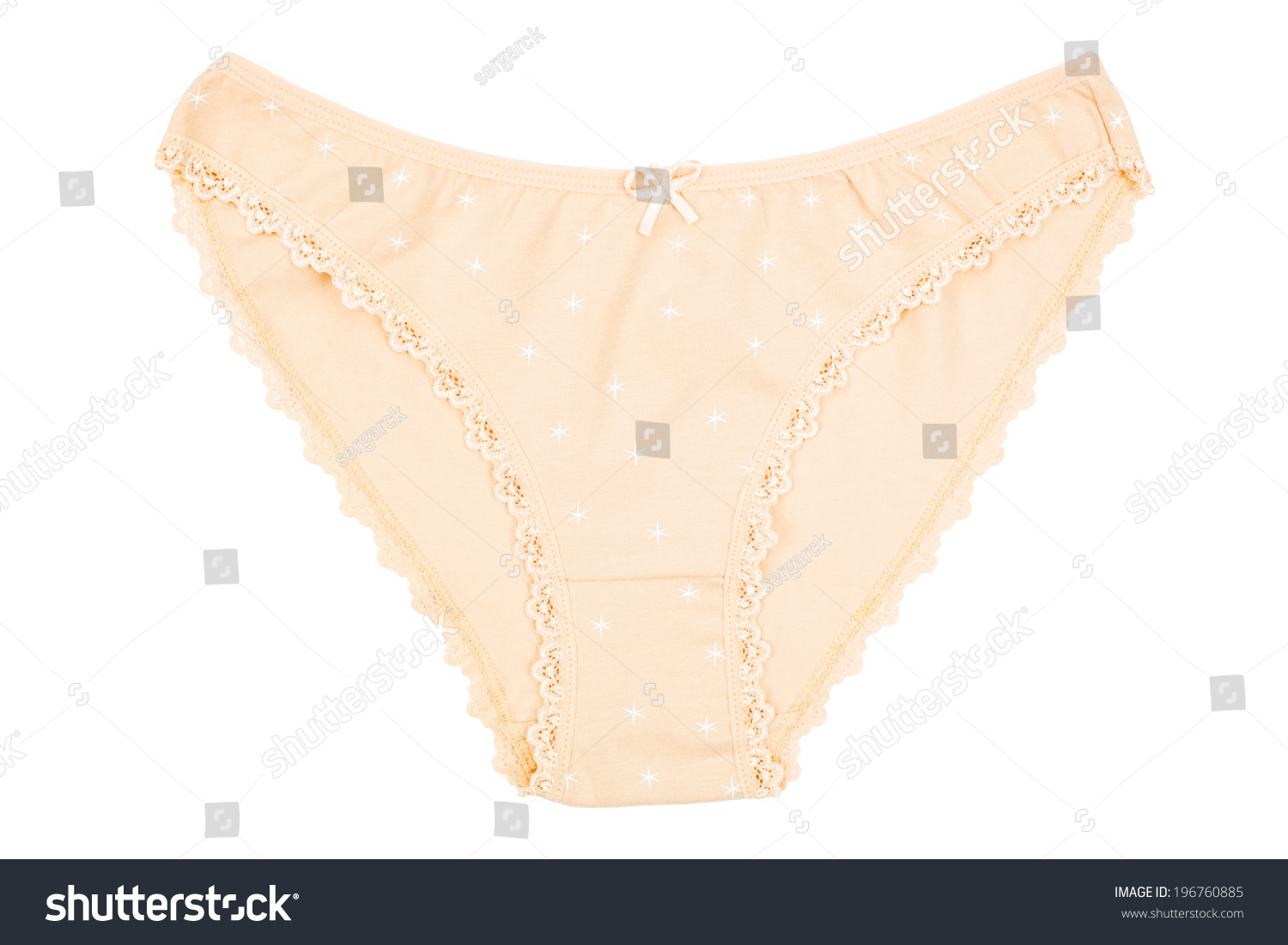 Womens Cotton Panties Beige Flowered Isolated Stock Photo 196760885 ...