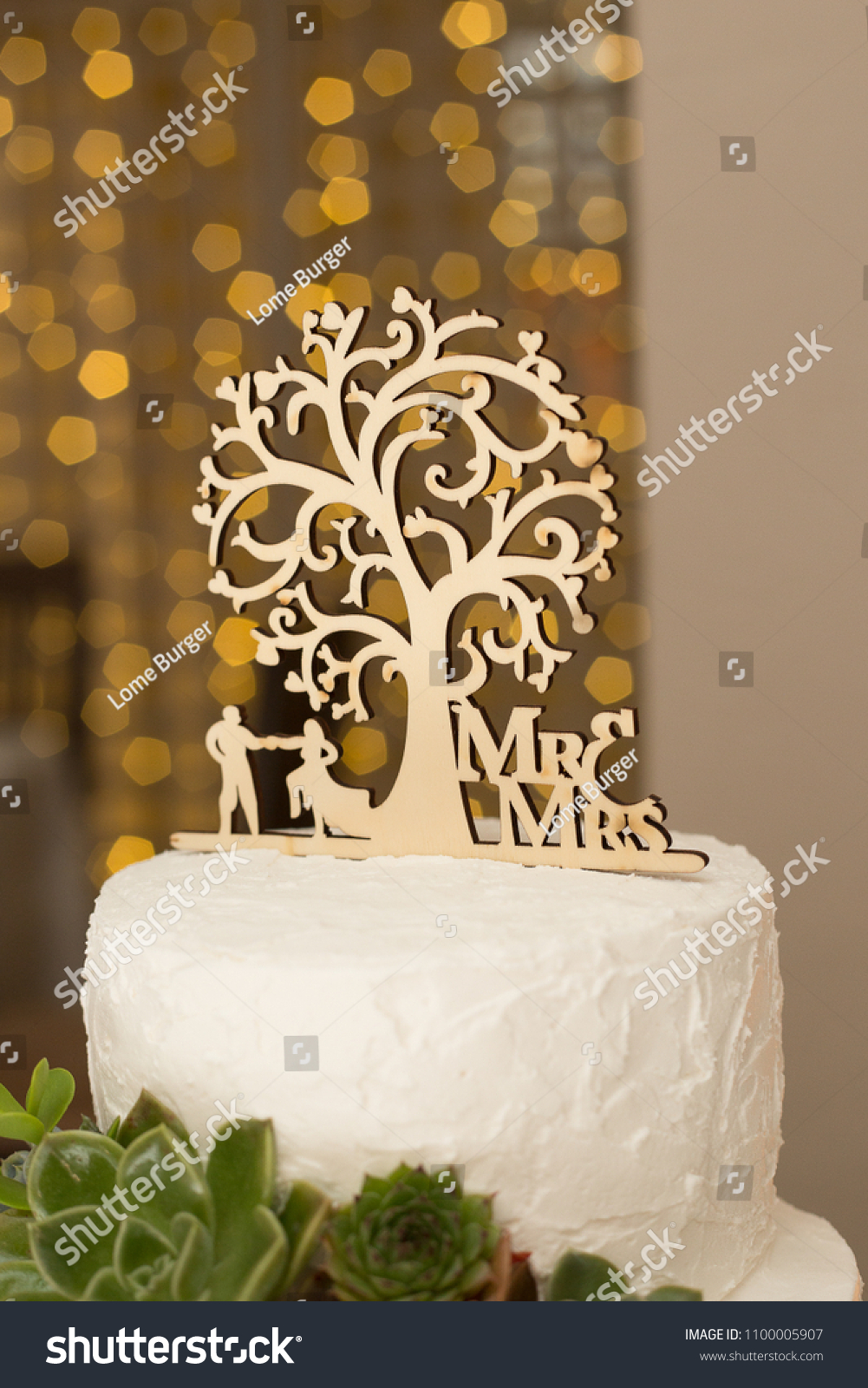 Wooden Cake Topper Tree Couple On Stock Photo Edit Now 1100005907