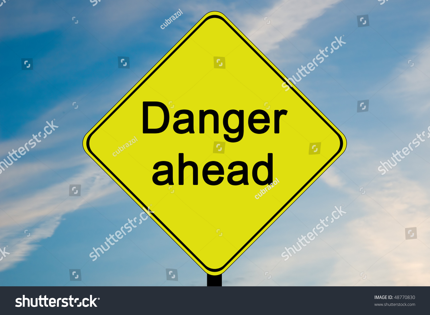 Yellow Black Road Sign Words Danger Stock Illustration 48770830 ...