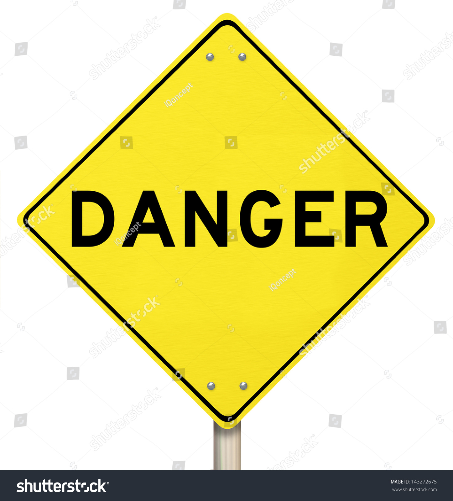 Yellow Diamondshaped Road Sign Cautions People Stock Illustration ...