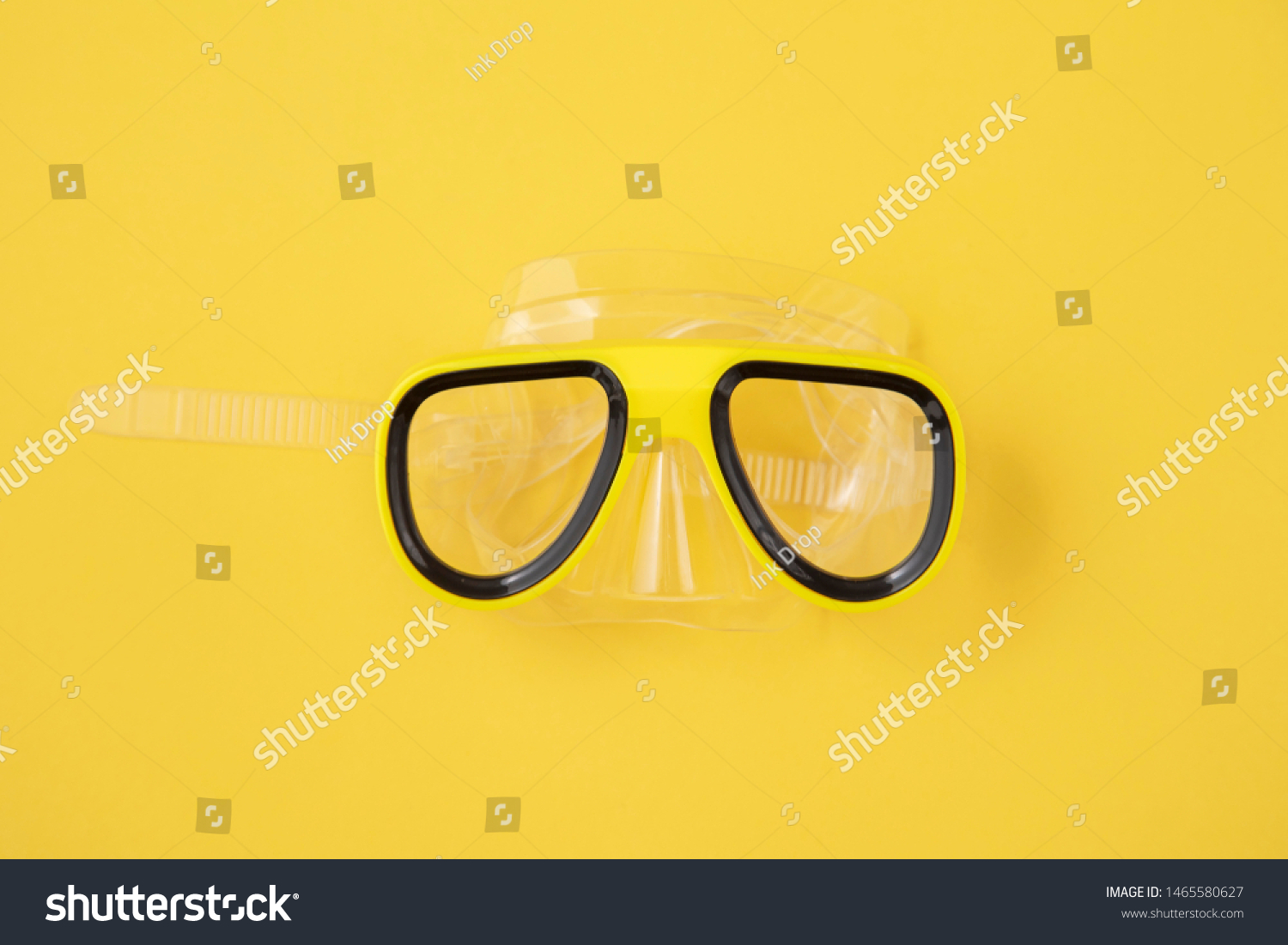 Download Yellow Snorkel Diving Mask On Yellow Stock Photo Edit Now 1465580627 PSD Mockup Templates