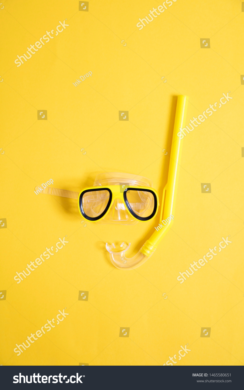 Download Yellow Snorkel Diving Mask On Yellow Stock Photo Edit Now 1465580651 Yellowimages Mockups