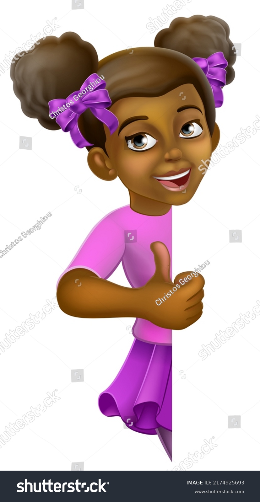 Young Black Little Girl Cartoon Child Stock Illustration 2174925693 ...