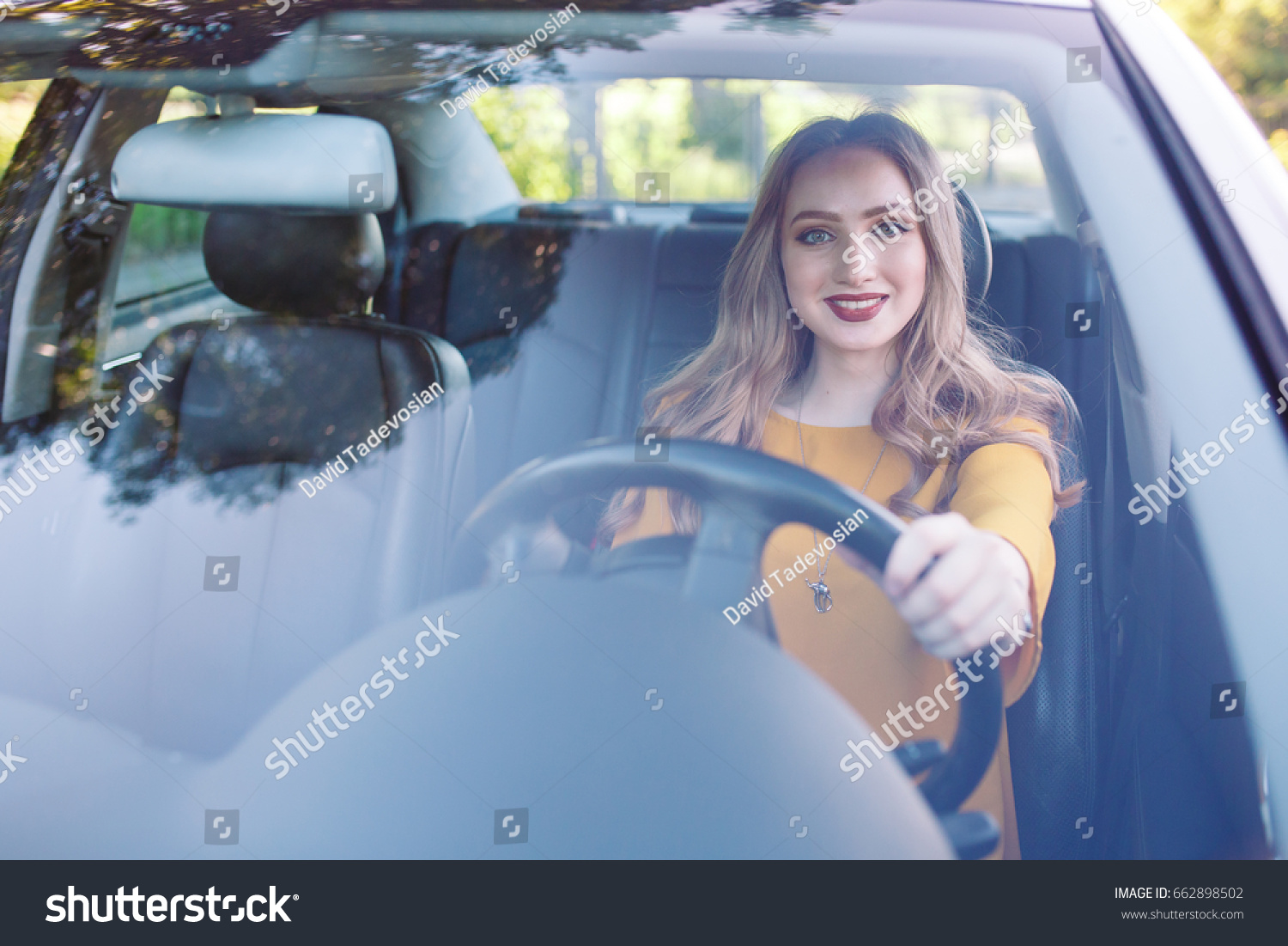 Young Girl Driving Car Stock Photo (Edit Now) 662898502