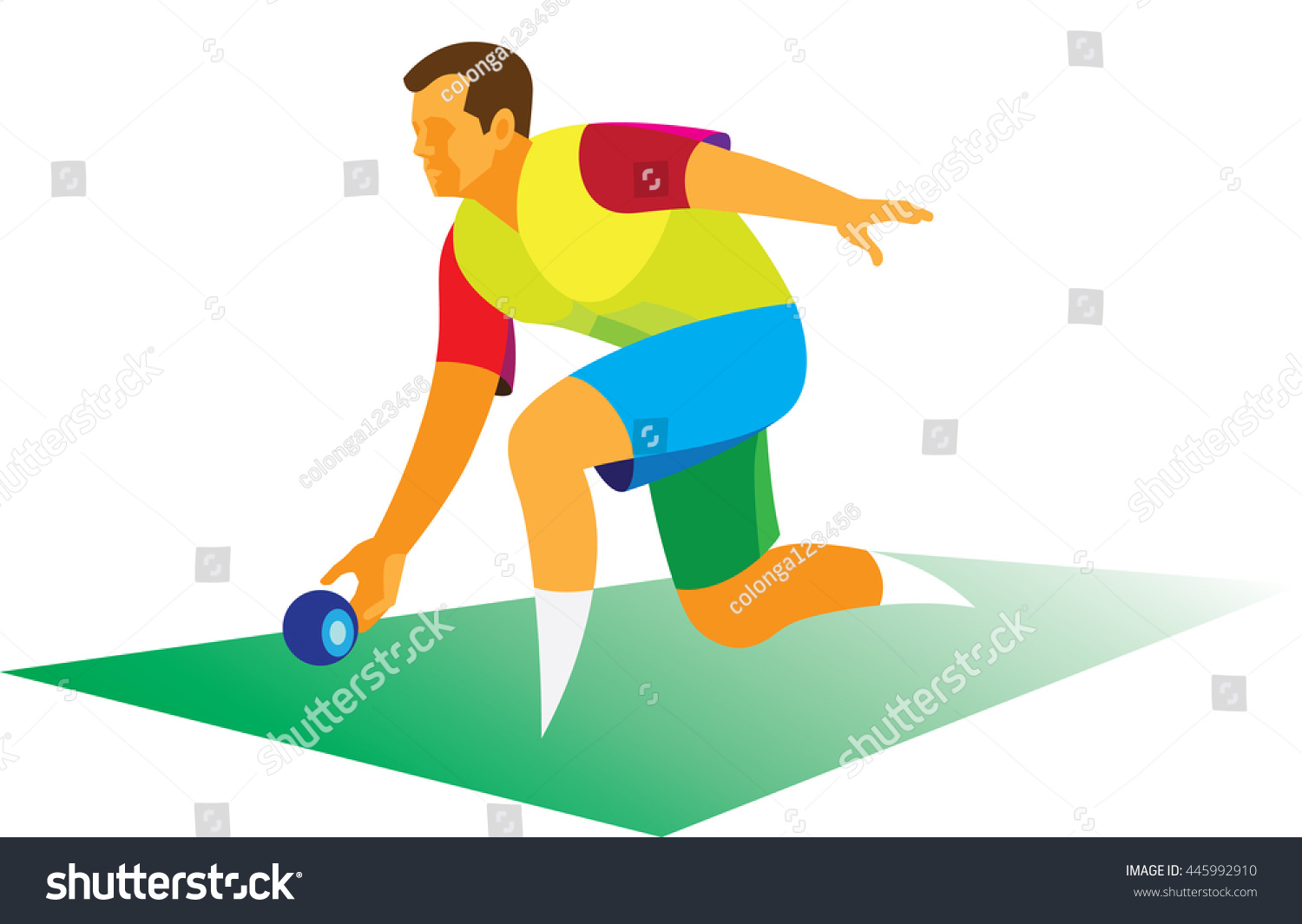 Young Man Throwing Ball Traditional British Stock Illustration ...