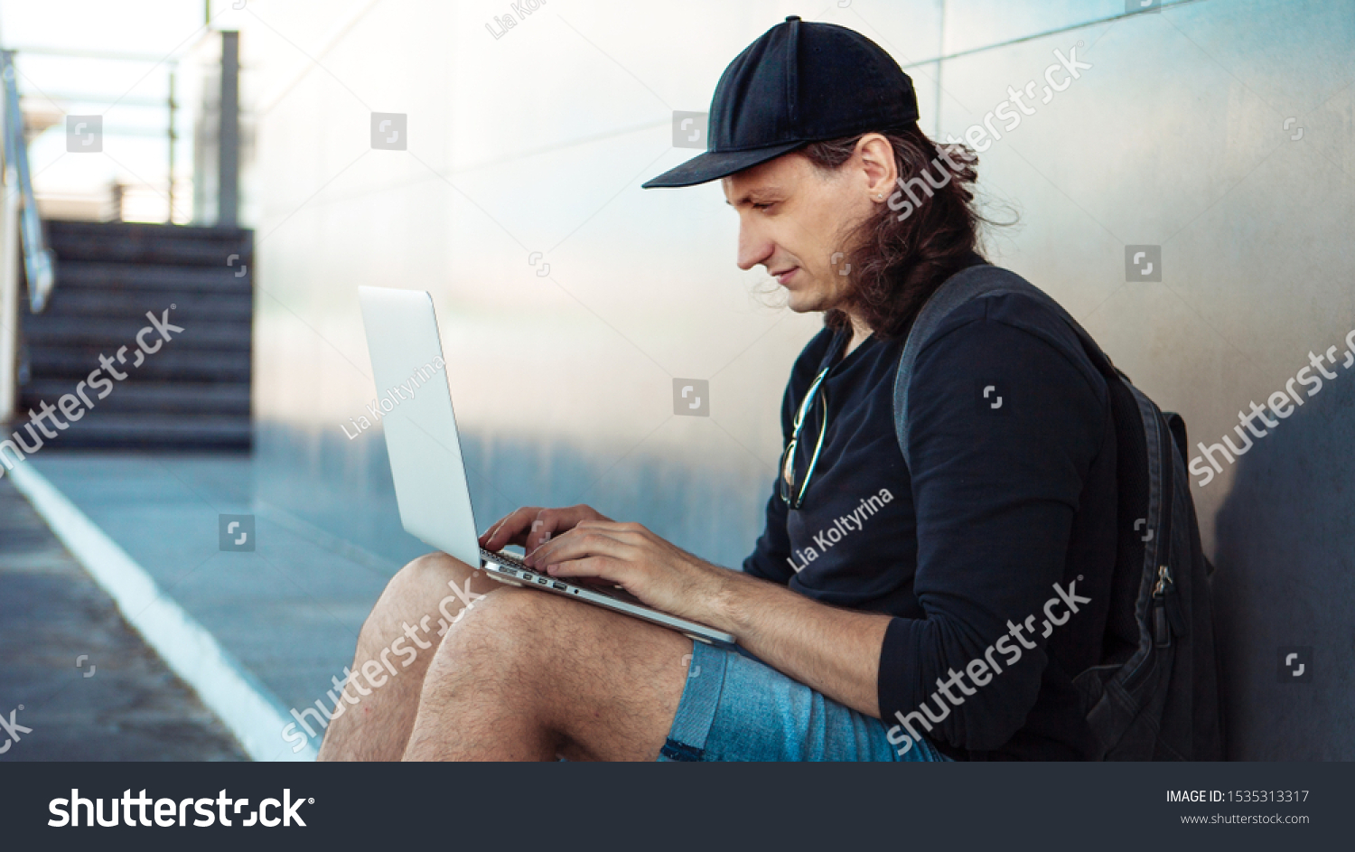 guys long hair baseball cap