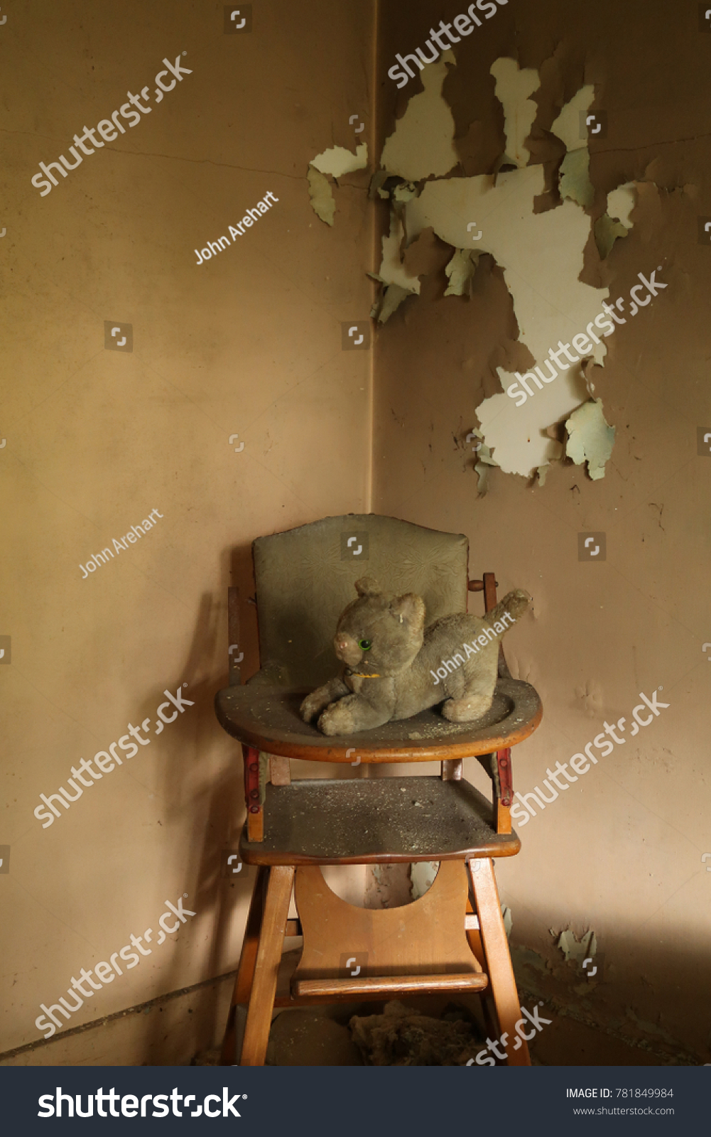 old fashioned wooden high chair