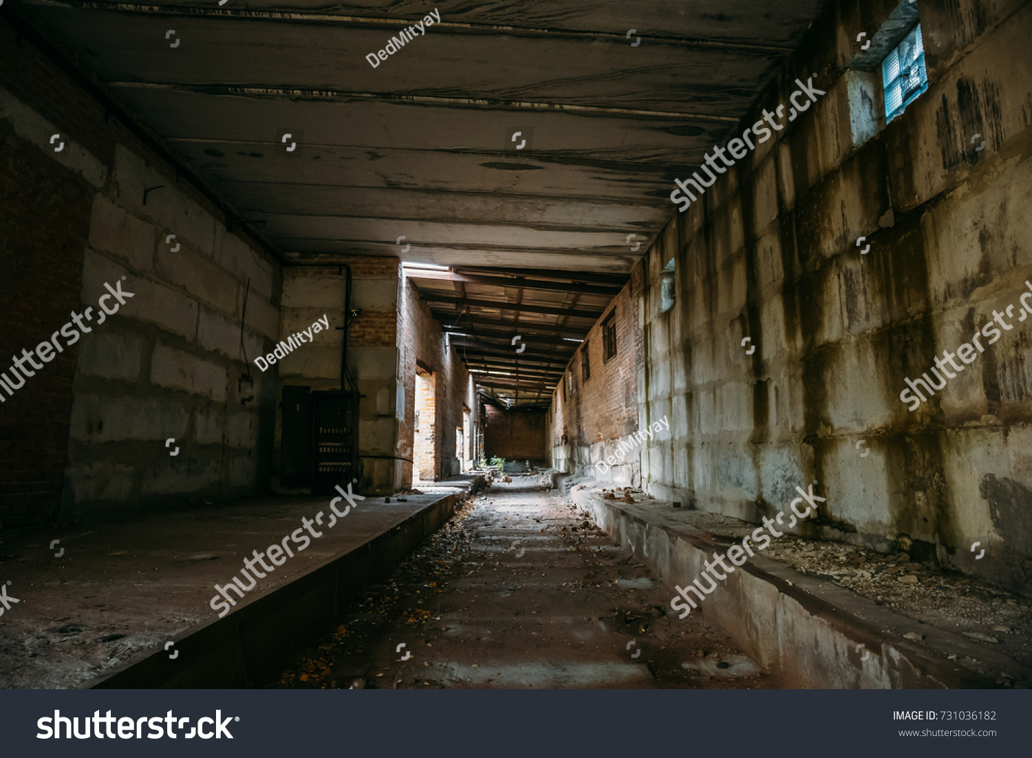 Abandoned Industrial Warehouse On Ruined Brick Stock Photo 731036182 ...