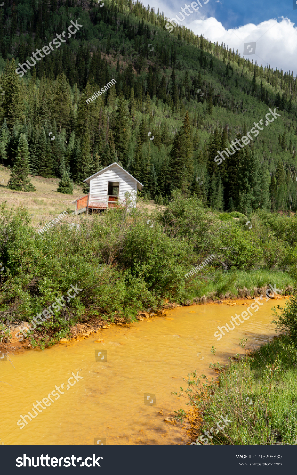 Abandoned White Cabin Along Red Mountain Stock Image Download Now