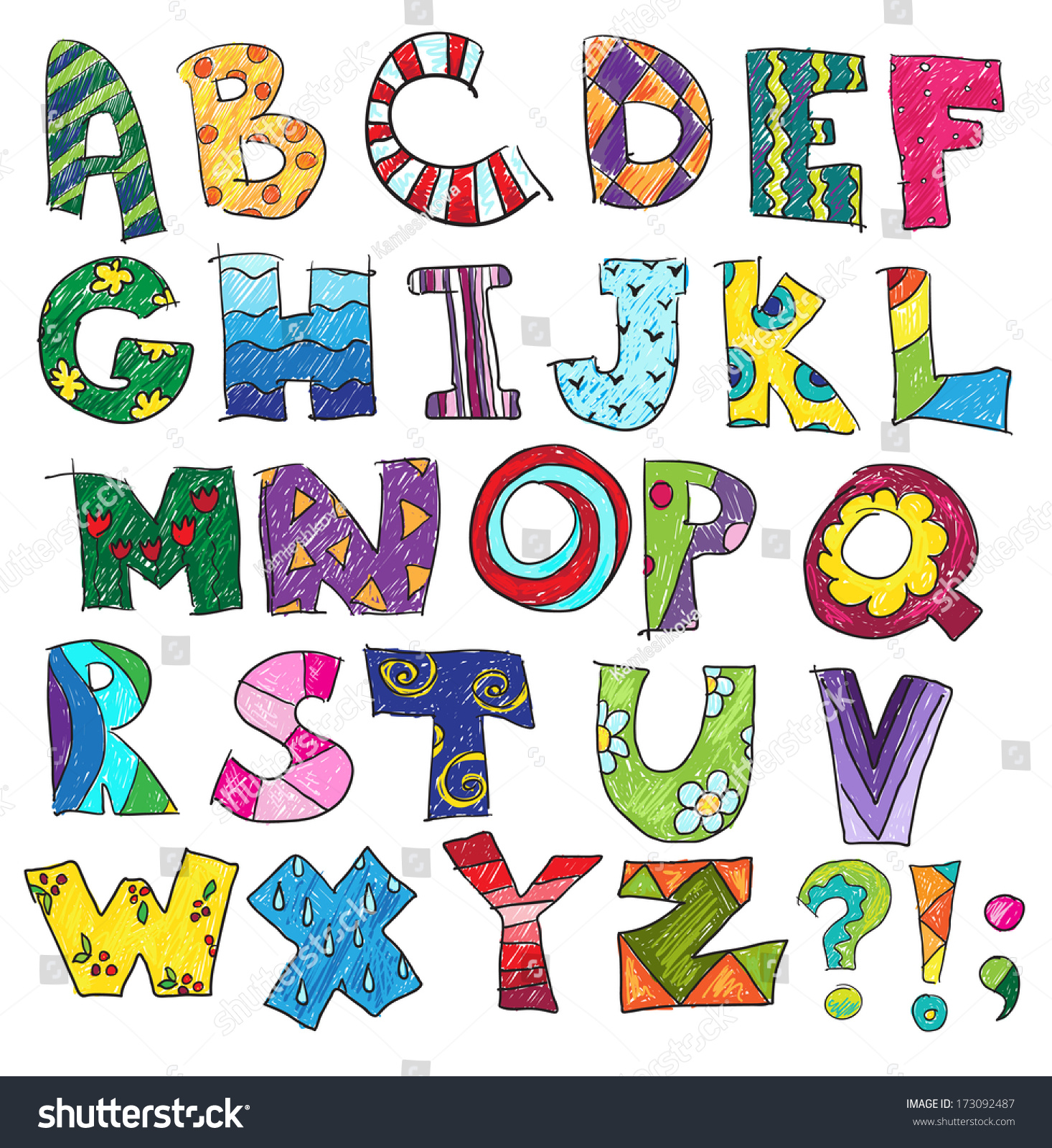 Abc Kids Funny Alphabet Stock Illustration 173092487 | Shutterstock