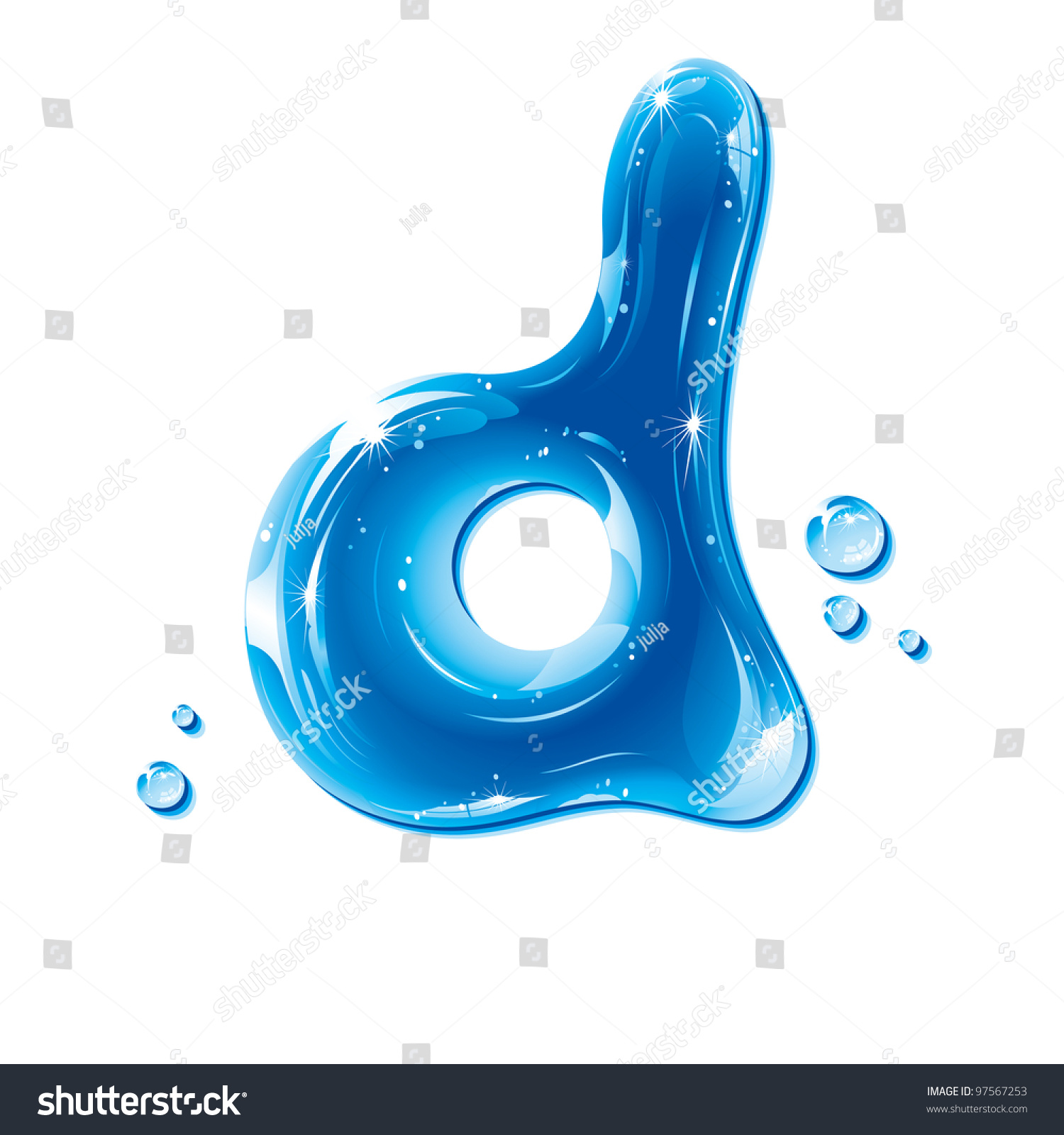Abc Water Letter Small D Liquid Stock Illustration 97567253