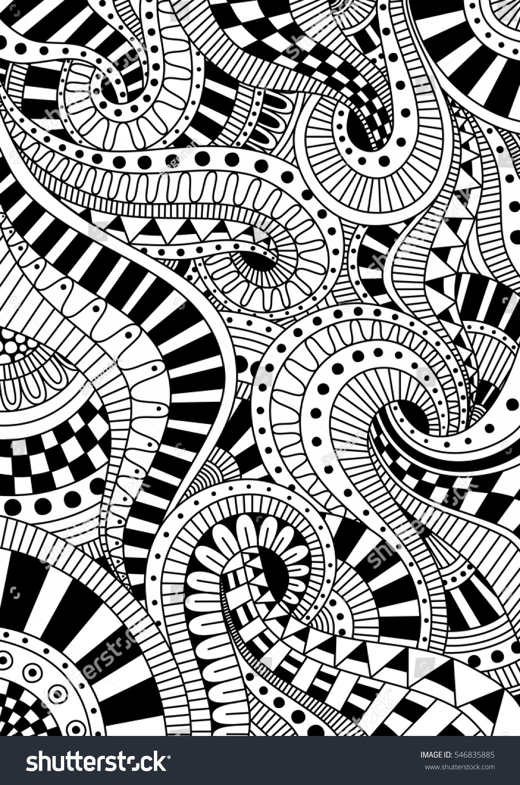 Abstract Background Handdrawn Pattern Doodle Art Stock Illustration