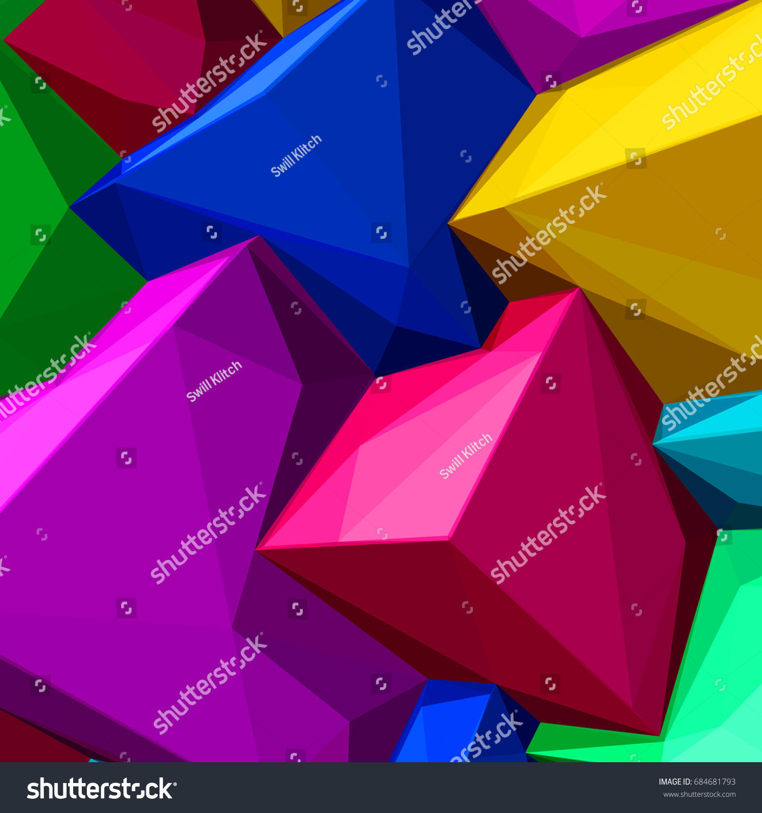 Abstract Background Colorful Cubes Triangular Shades Stock