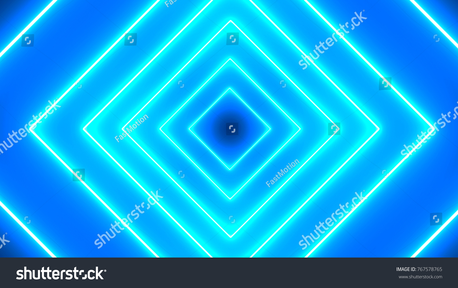 Abstract Background Neon Squares 3d Rendering Stock Illustration