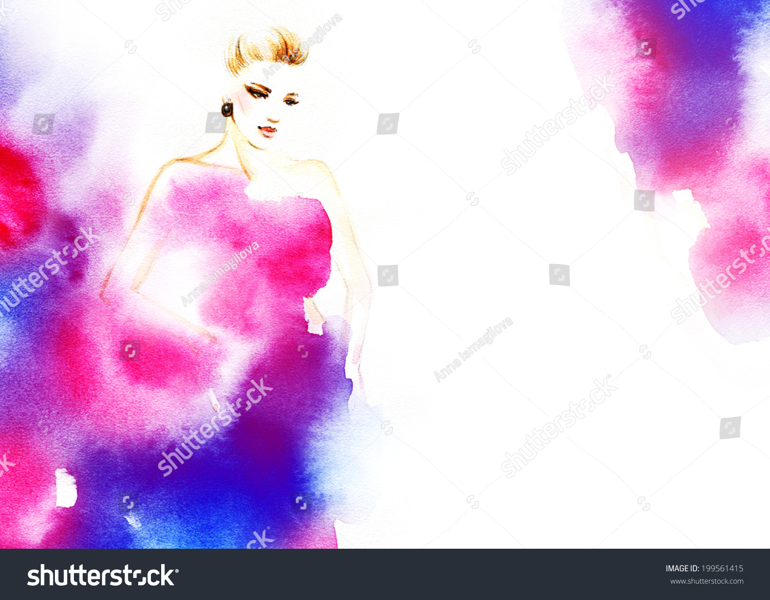Abstract Background Woman Portrait Stock Illustration 199561415