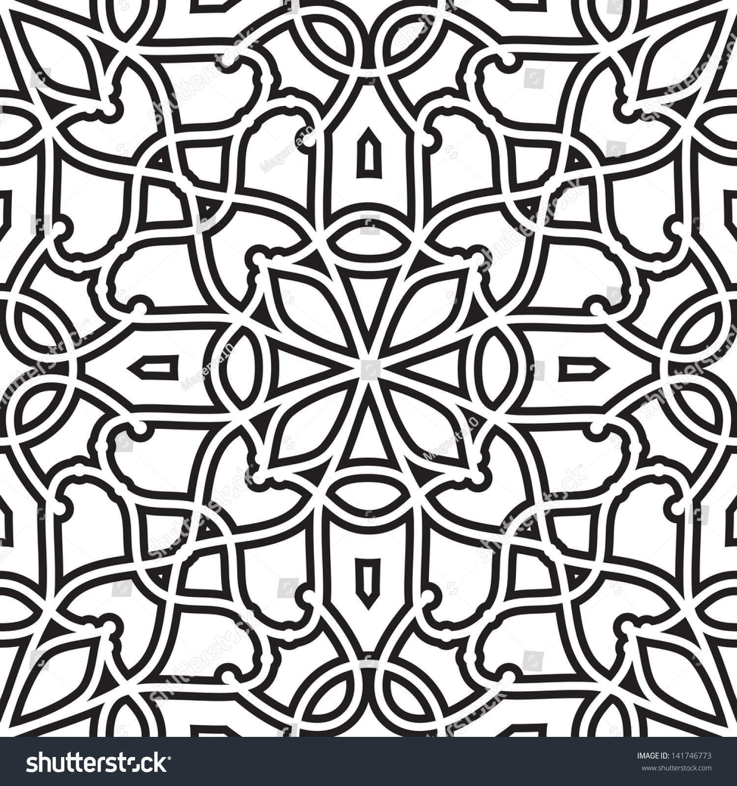 Abstract Black White Background Geometric Seamless Stock Illustration ...