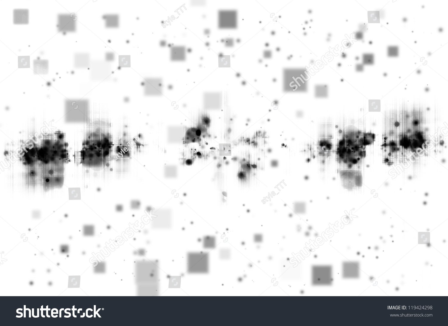 Abstract Black And White Tech Background. Stock Photo 119424298 ...