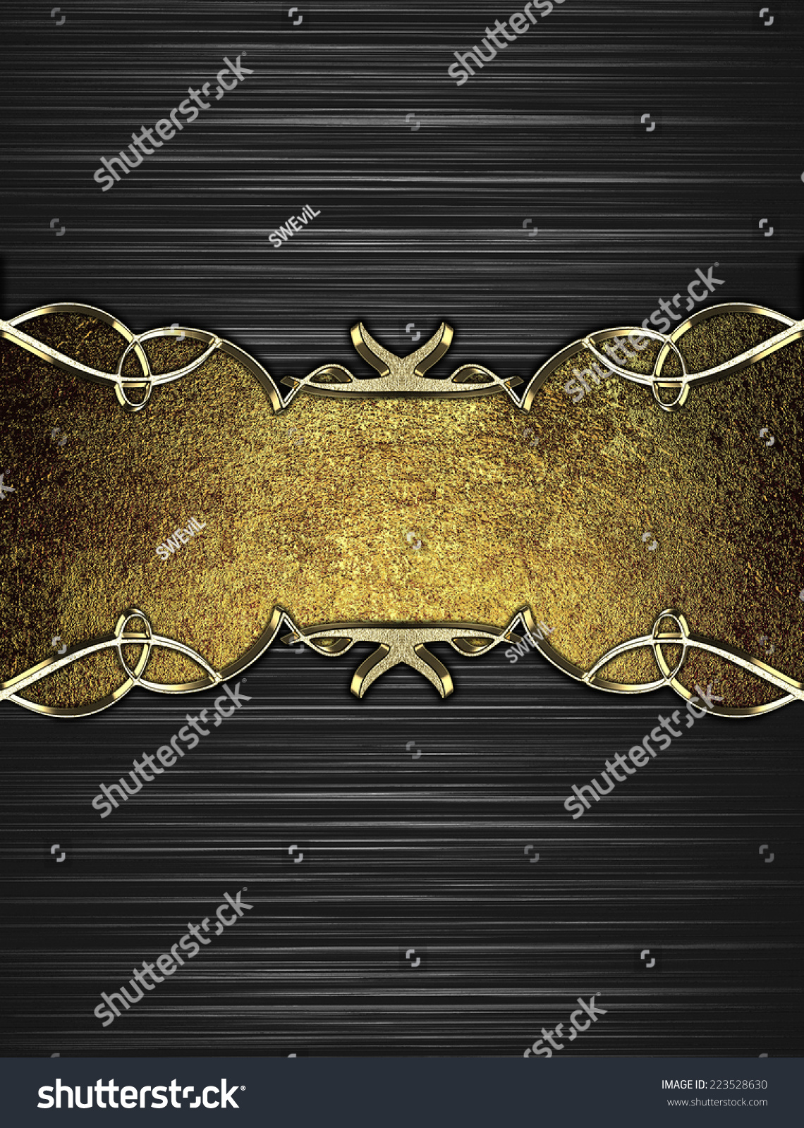 Abstract Black Background White Stripes Gold Stock Illustration