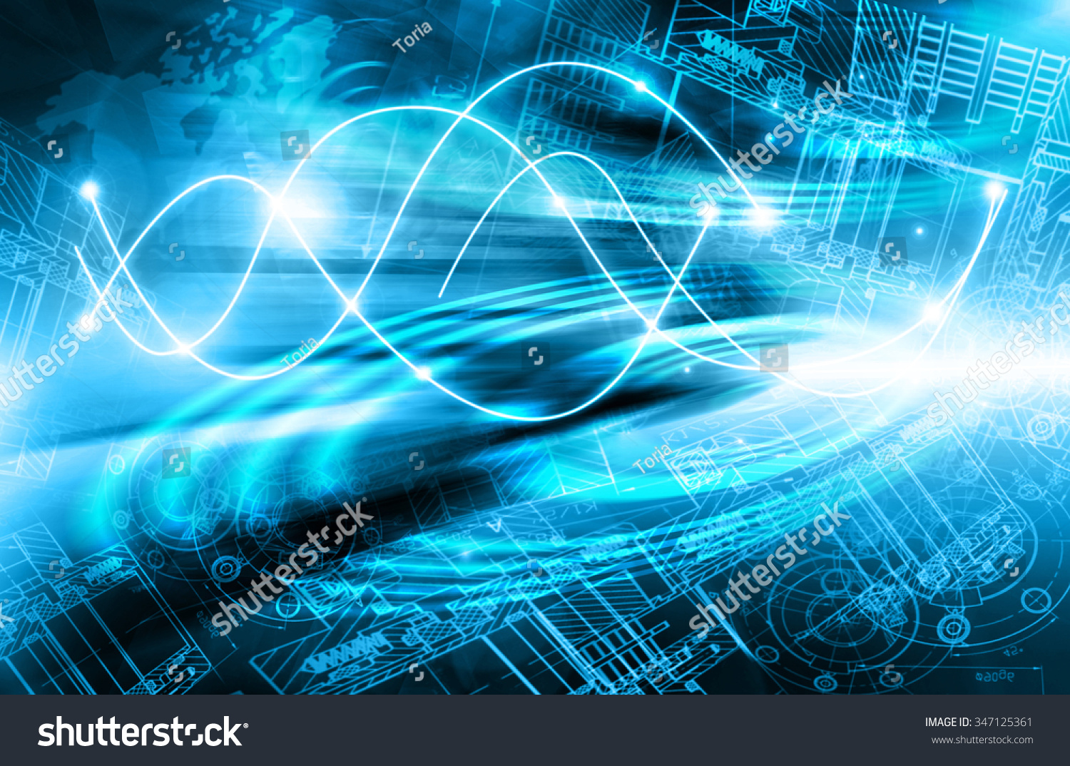 Abstract Blue Background Technology Background Series Stock Illustration