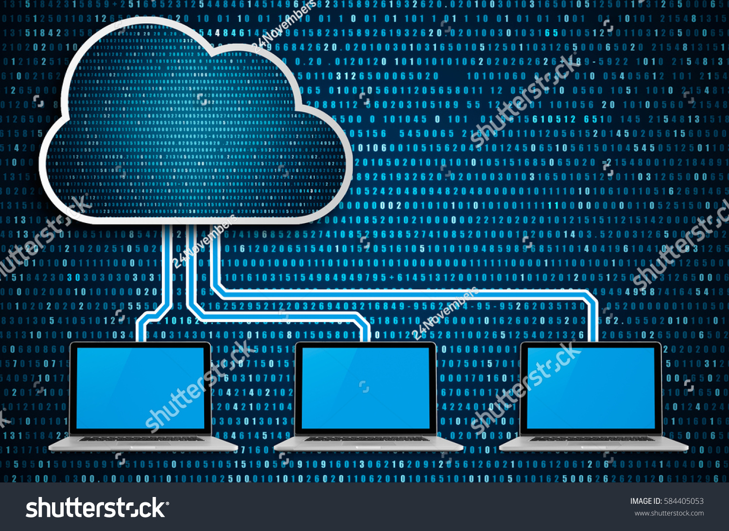 Abstract Blue Technology Background Binary Computer Stock Photo