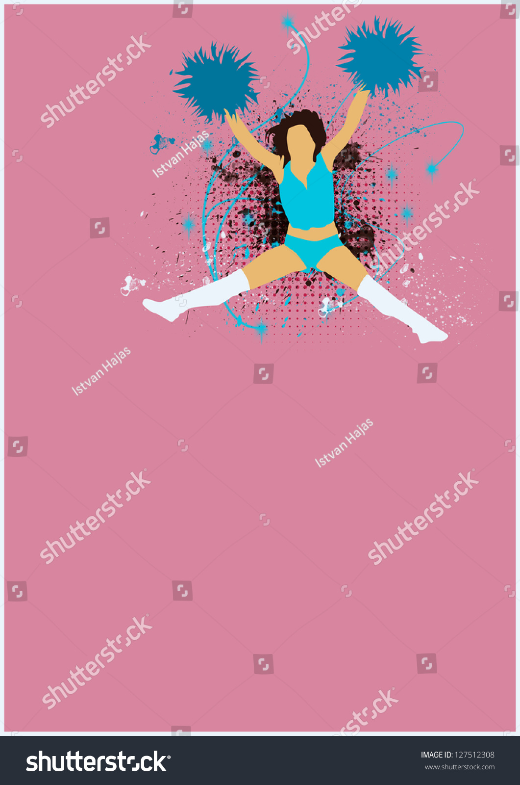 Abstract Cheerleader Girl Poster Or Flyer Background With Space Stock ...