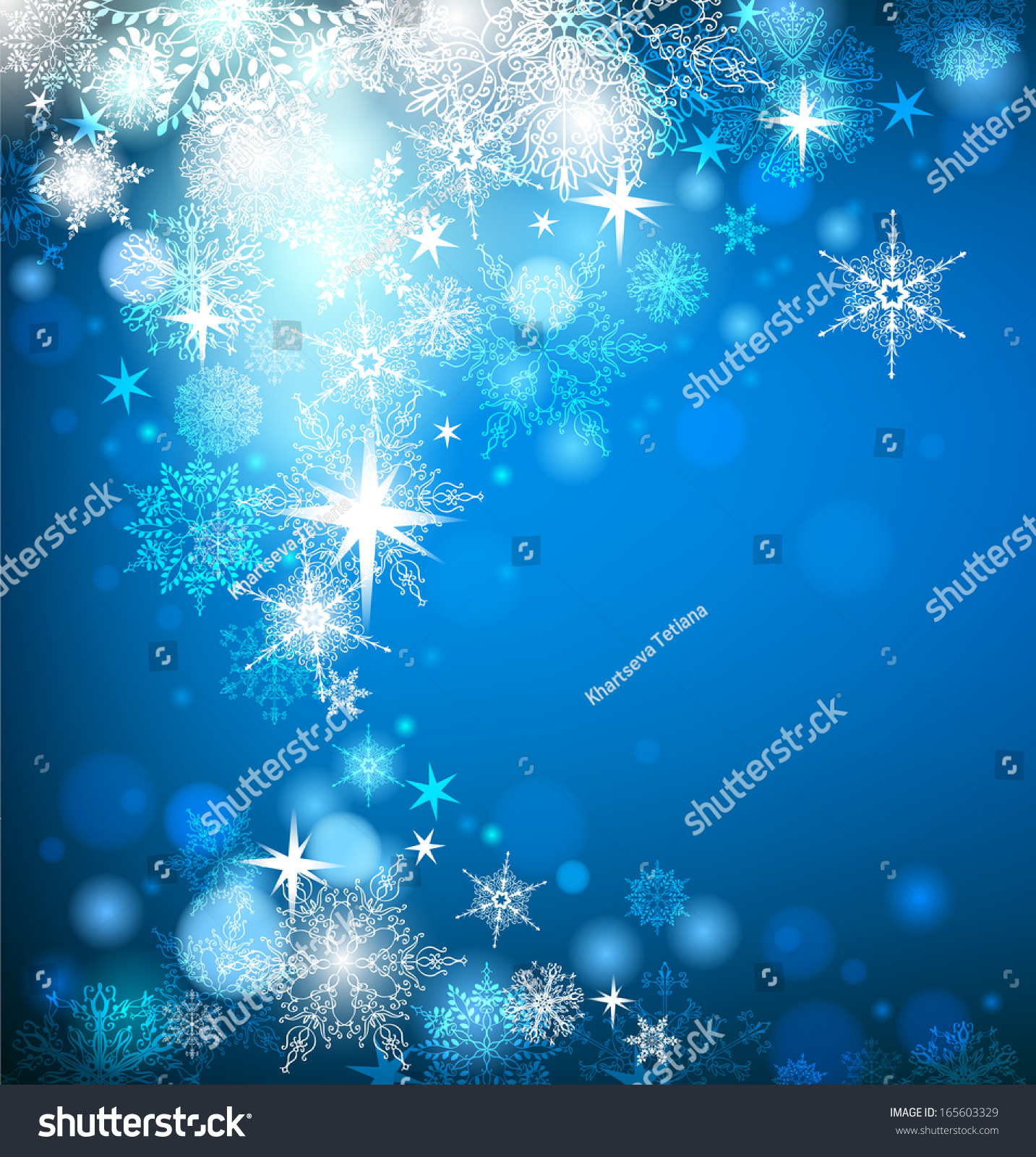 Abstract Christmas Background With Snowflakes. Stock Photo 165603329 : Shutterstock