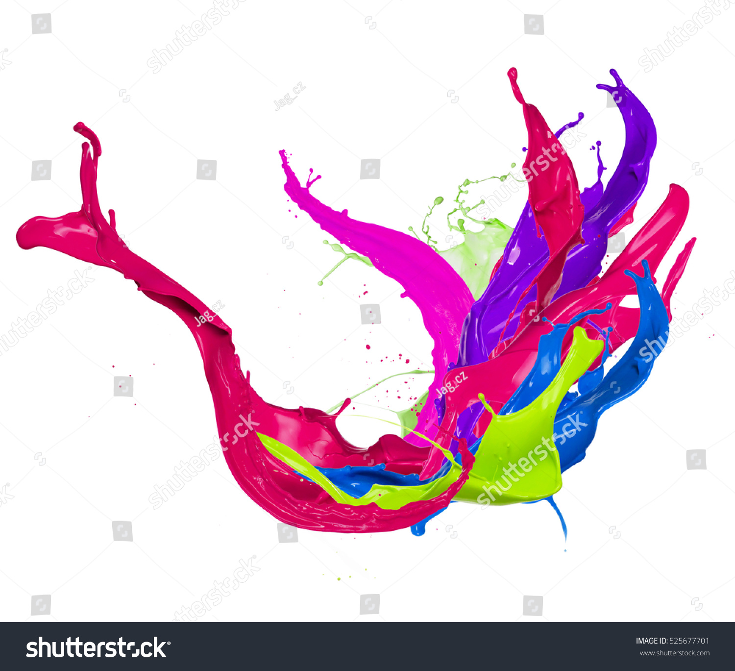 Abstract Color Splash Isolated On White Stock Photo (Edit Now) 525677701