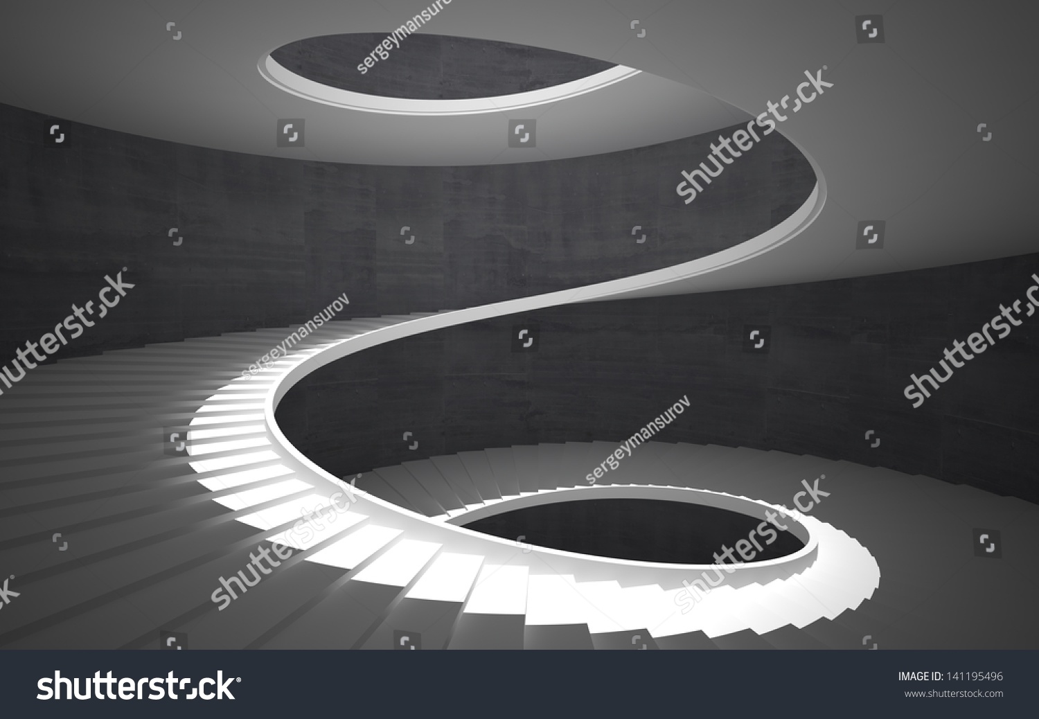 Abstract Concrete Spiral Staircase Stock Photo 141195496 : Shutterstock