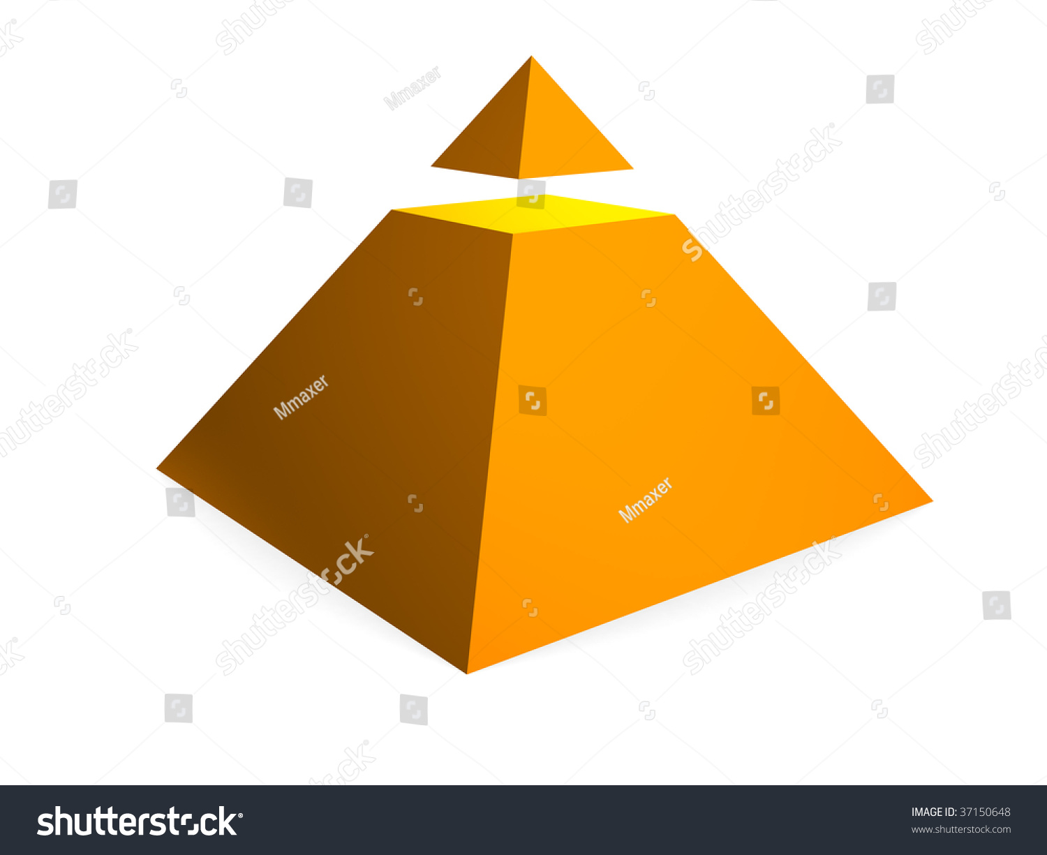 Abstract 3d Illustration Of Pyramid Symbol Over White Background ...