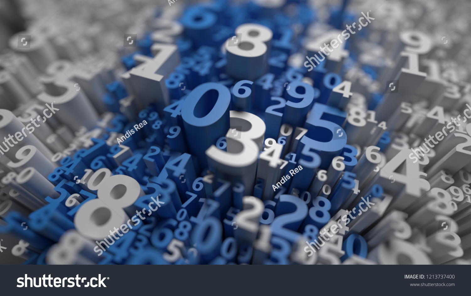 Abstract 3d Numbers Background Computer Science Stock Illustration ...