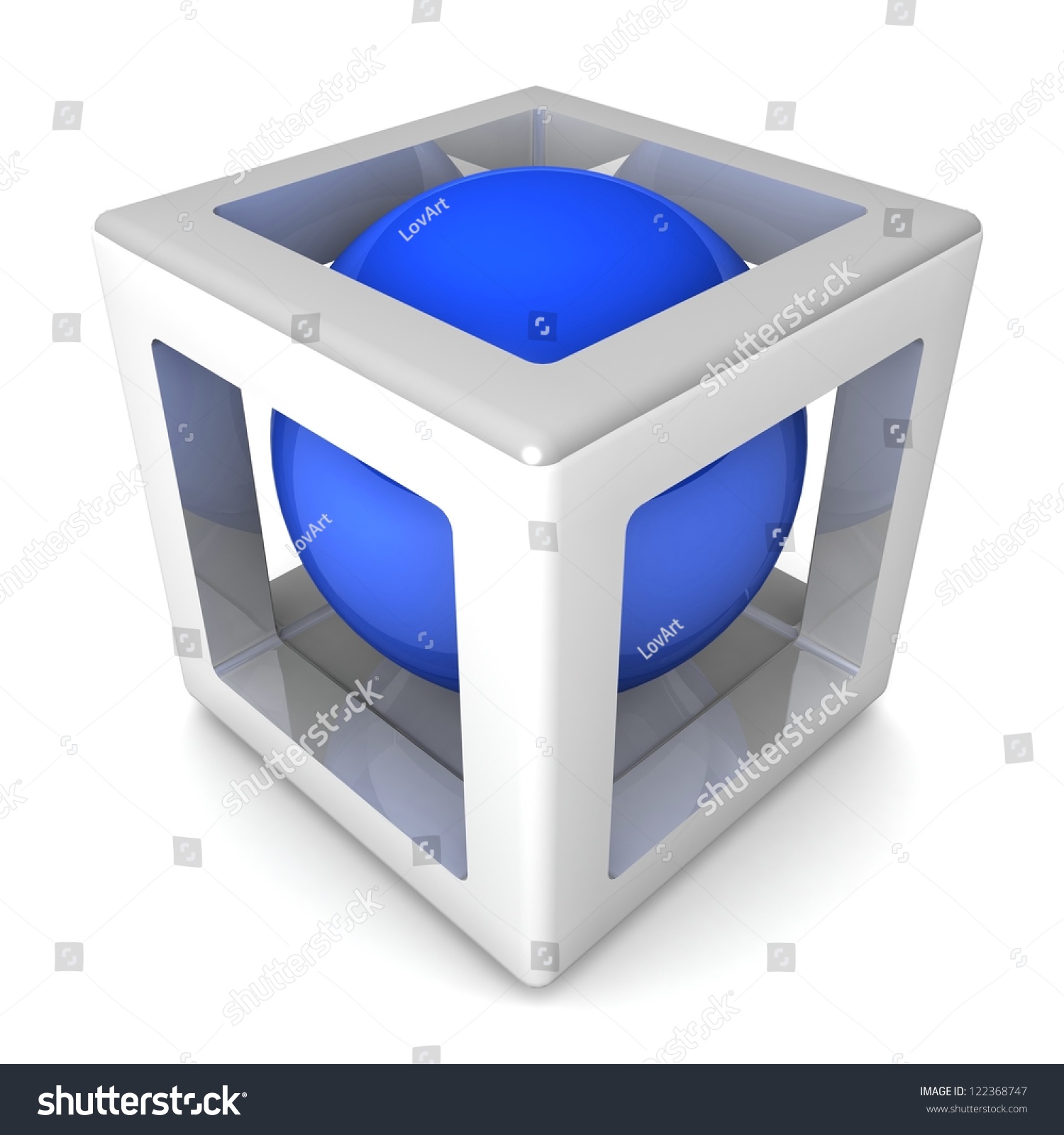 Abstract Design 3d Cube Sphere Inside Stock Illustration 122368747 ...