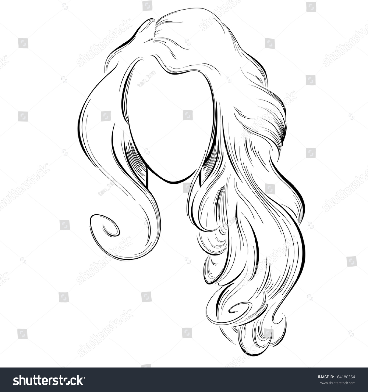 Abstract Drawing Long Hair Stock Illustration 164180354 | Shutterstock