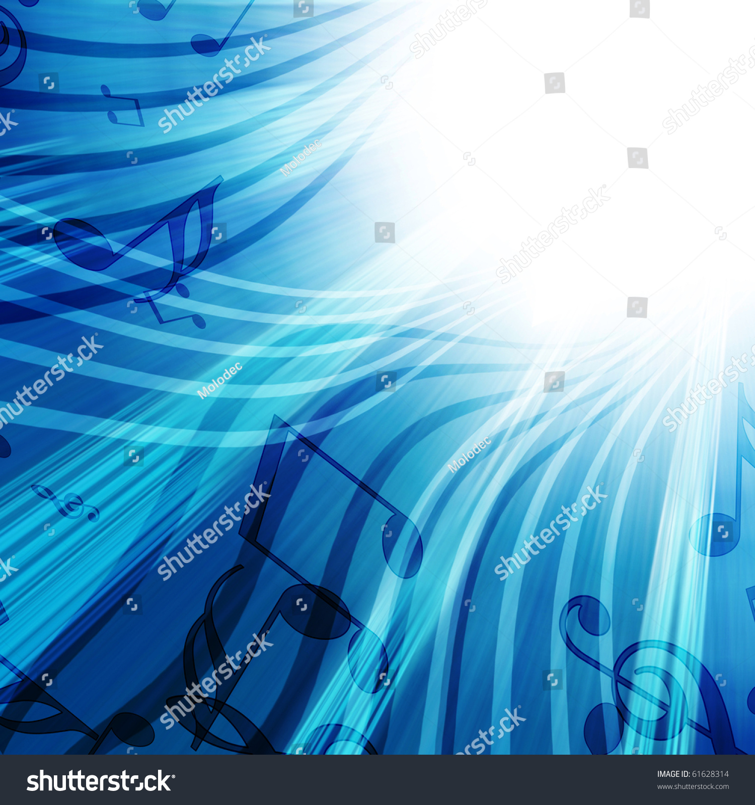 Abstract Flowing Blue Background With Music Stock Photo 61628314 ...