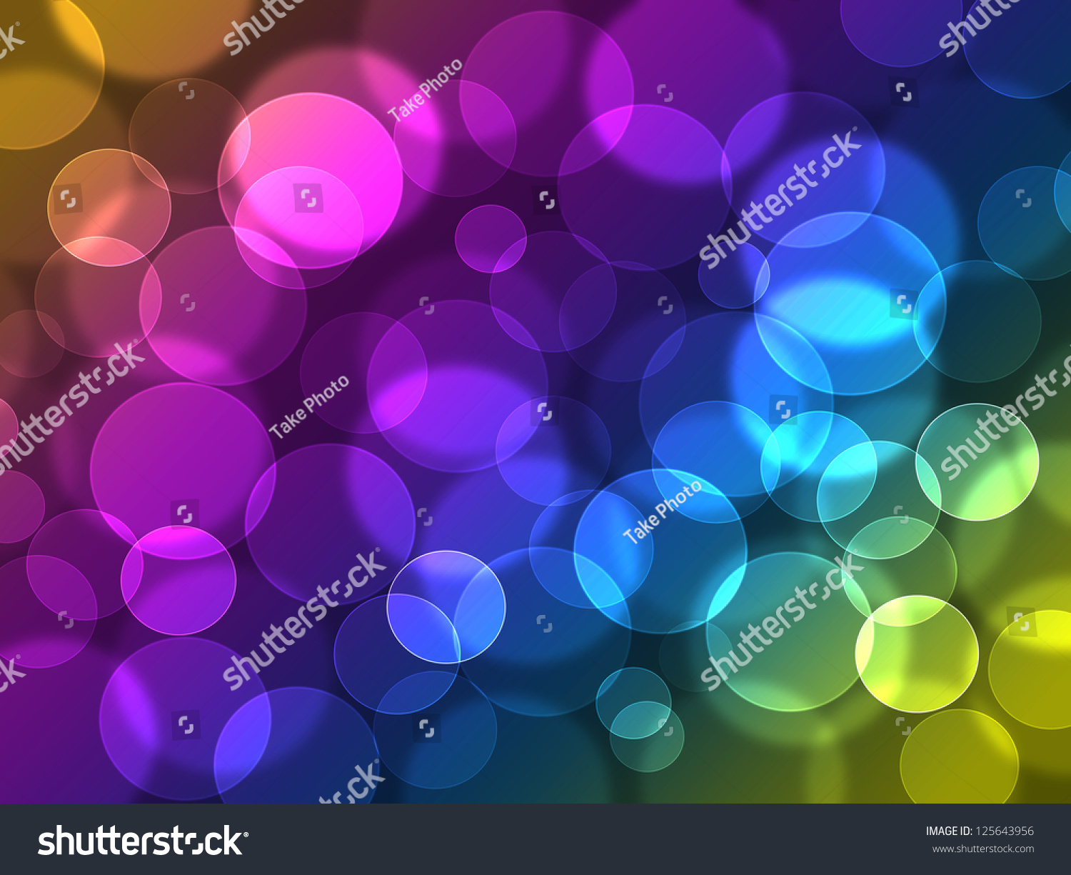 Abstract Glowing Circles Rainbow Colors Background Stock Illustration ...