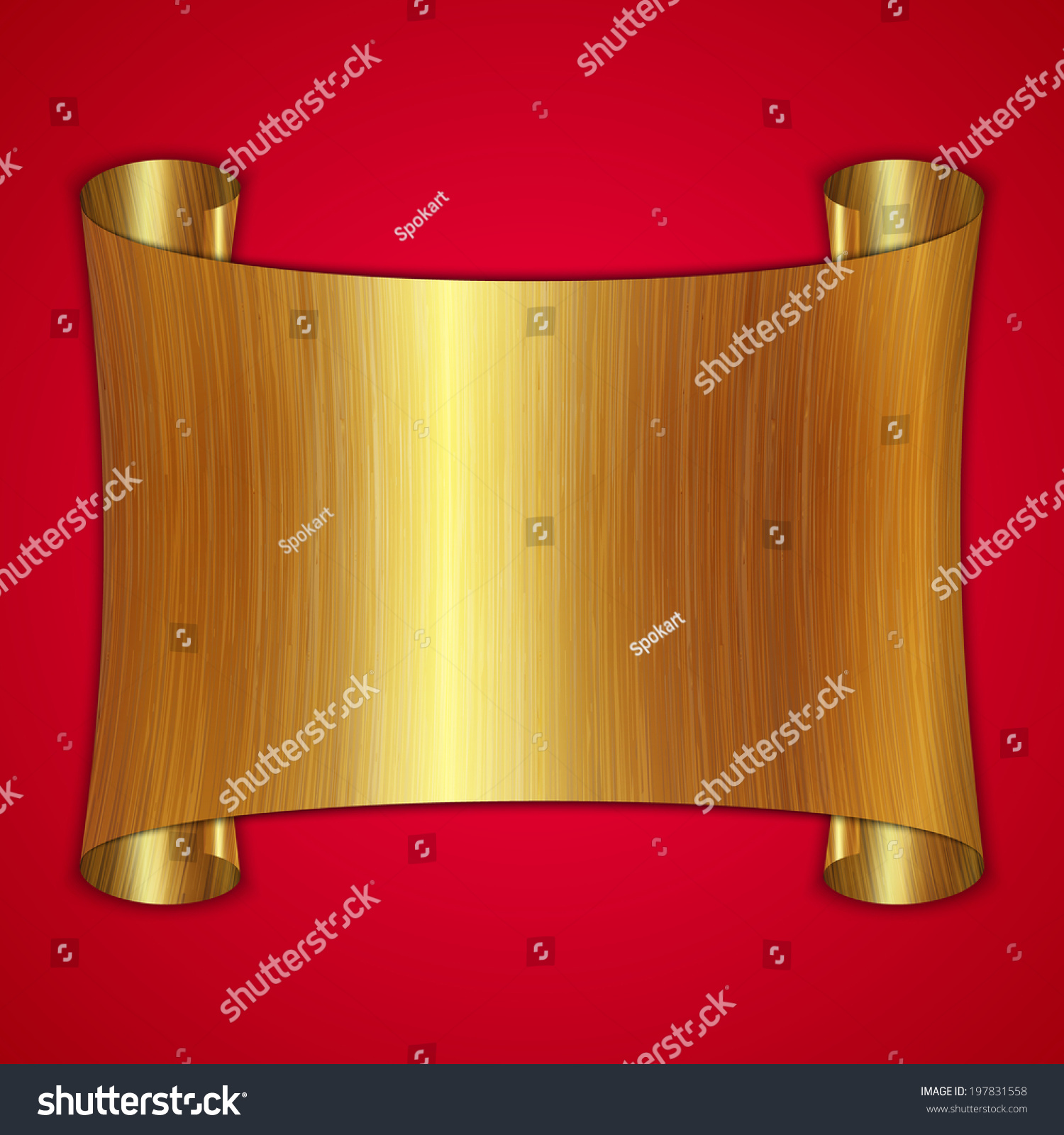 Abstract Gold Award Scroll Plate On Stock Illustration 197831558 ...