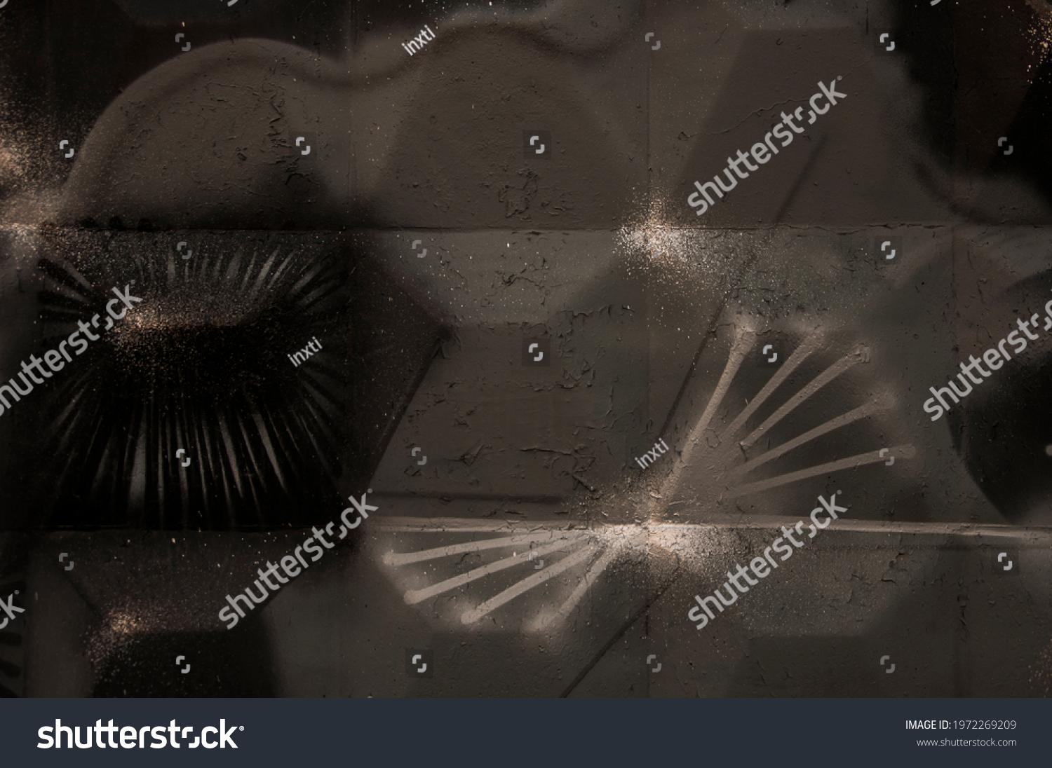  Dark Gray Resting Curve Template Design Featuring Abstract Graffiti Paintings