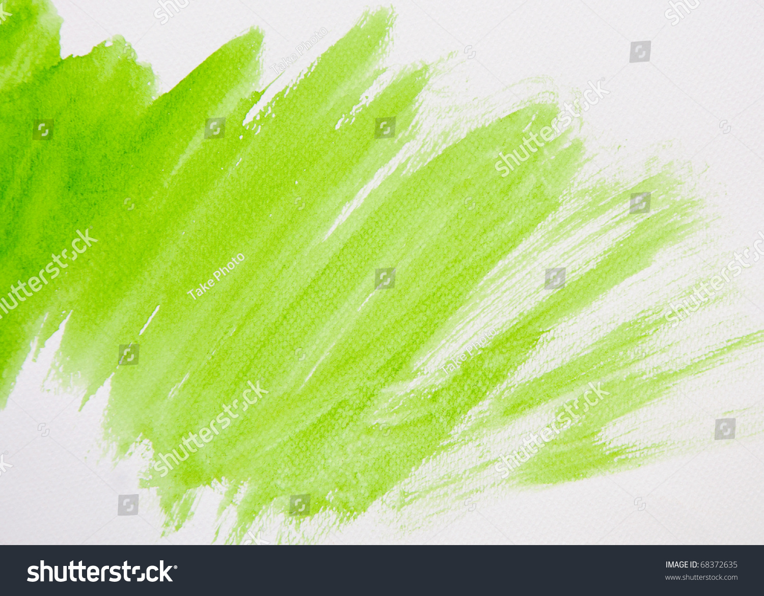 Abstract Green Watercolor Hand Painted Background Stock Photo 68372635