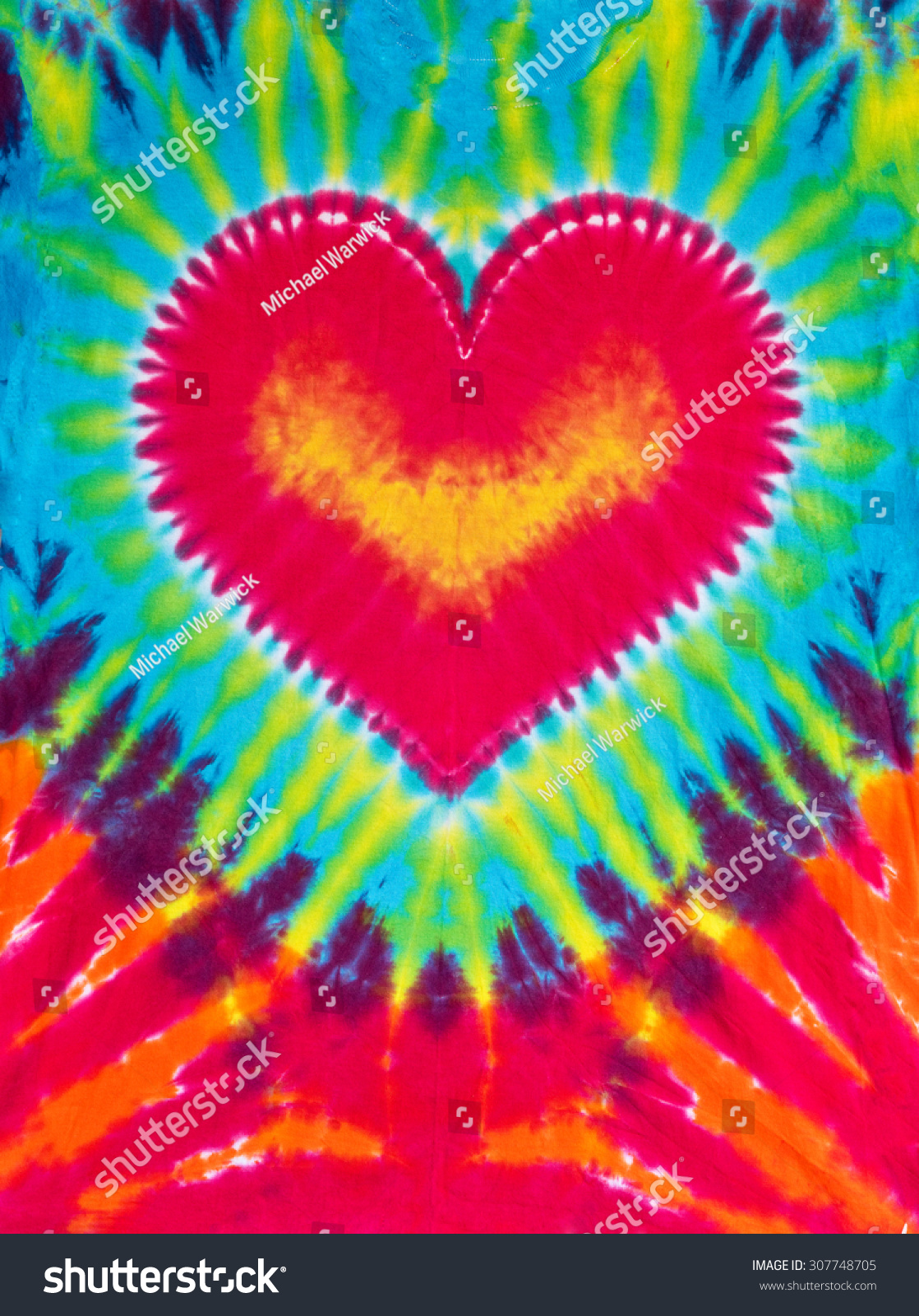 Abstract Heart Design Tie Dye Stock Photo 307748705 - Shutterstock