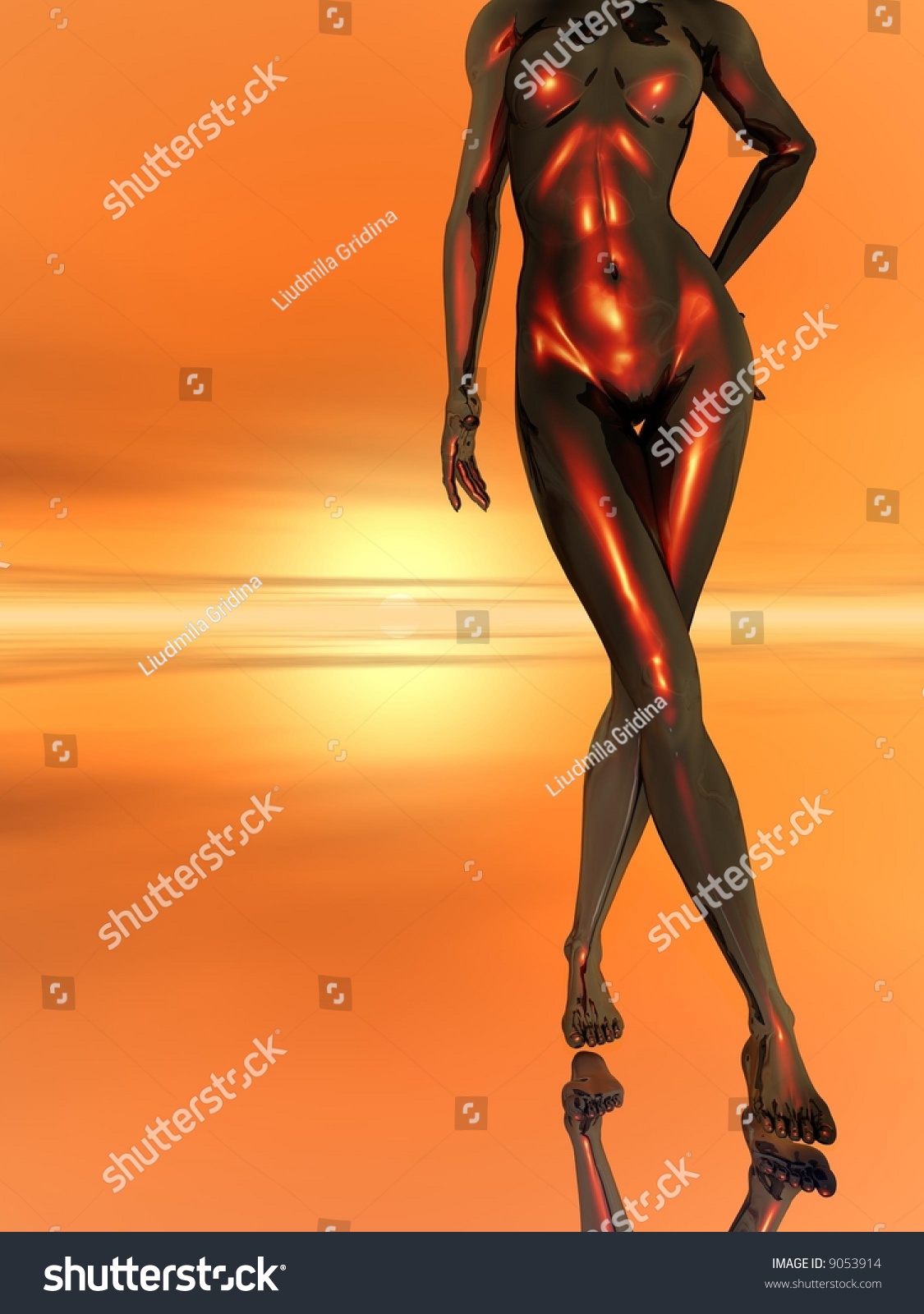 Abstract Naked Women Body D Scene Ilustra Es Stock