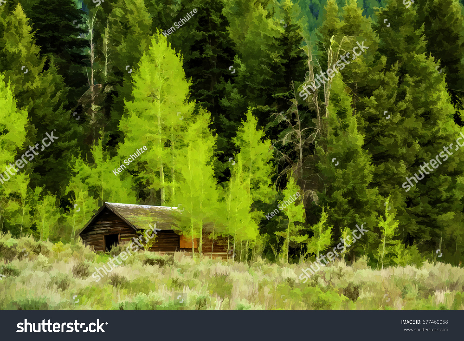 Abstract Abandoned Log Cabin Edge Woods Stock Photo Edit Now