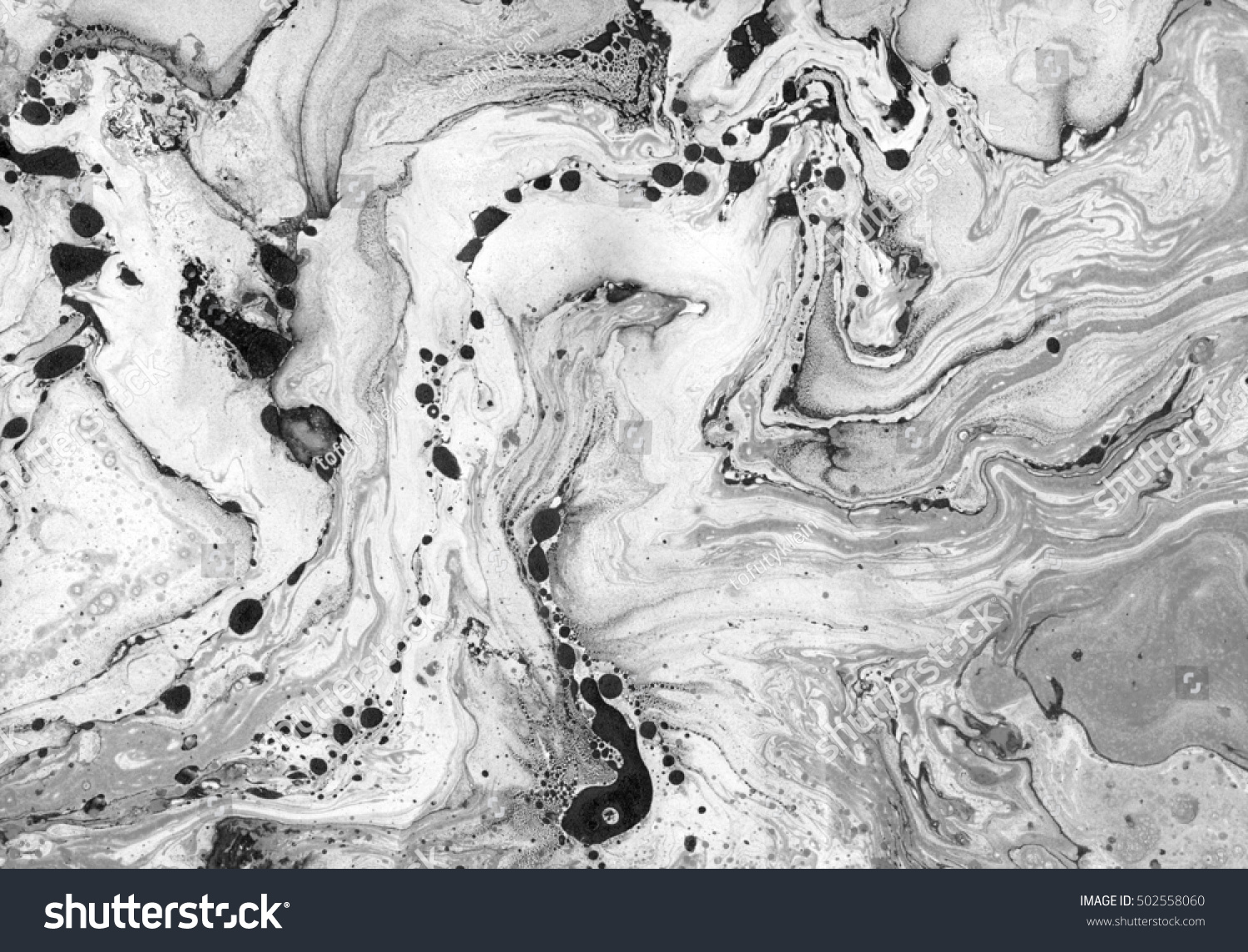 Abstract Painting Black White Gray Paints Stock Illustration