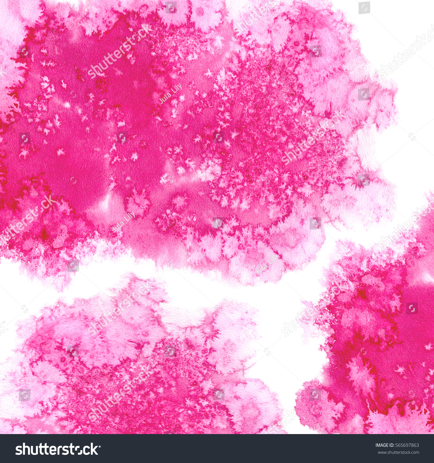 Abstract Pink Watery Frameaquatic Backdrop Drawingwatercolor Stock ...