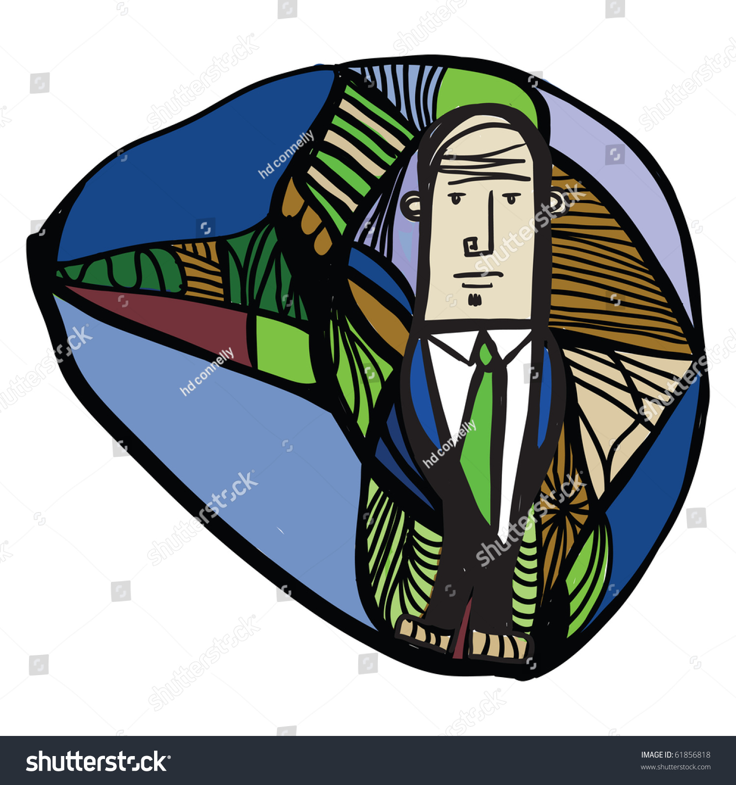 Abstract Sketch Man Suit Stock Illustration 61856818